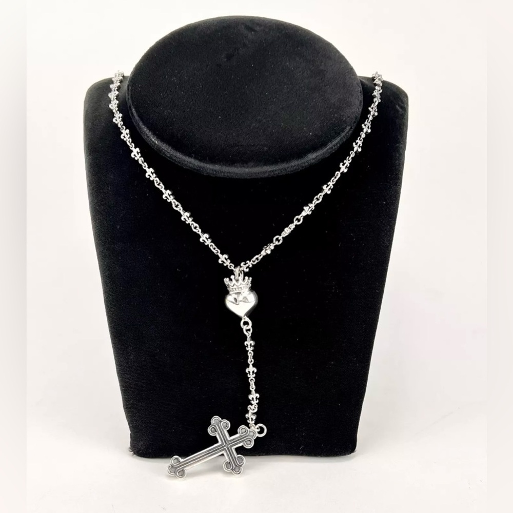 COPY - KING BABY  Stirling Silver “FLEUR DE LIS” Rosary Necklace